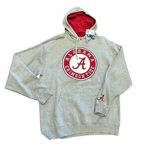 Alabama Crimson Tide Gray Adult Large Hoodie Appliqué Logo NWT